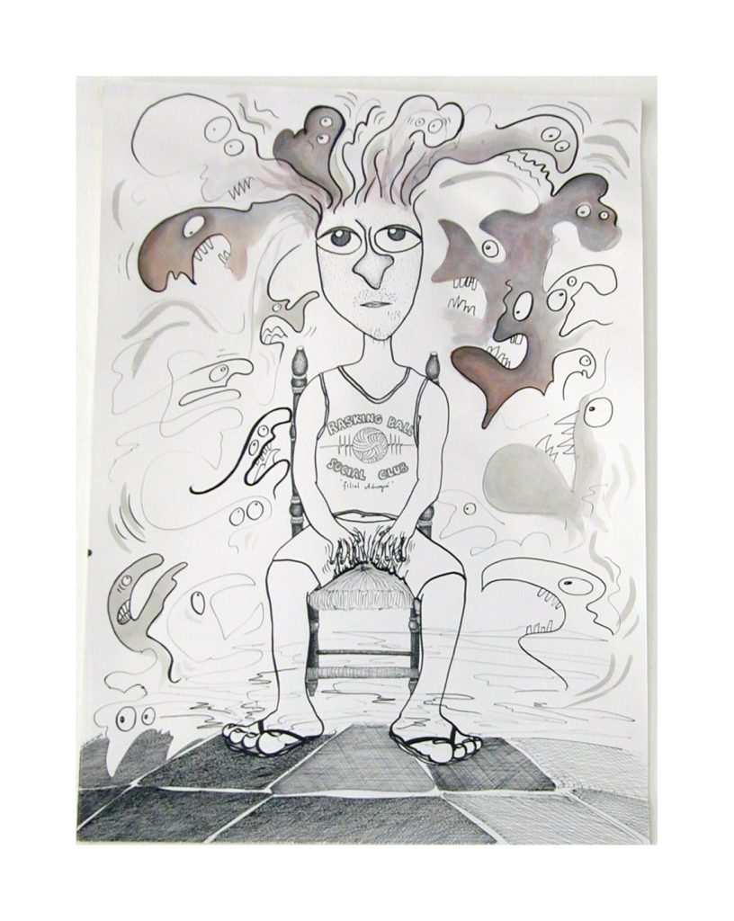 Ink design of a desperate youngster